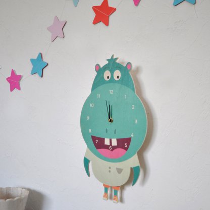 Horloge hippopotame enfants