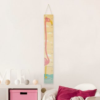 Toise flamant rose chambre enfant