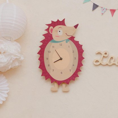 Horloge Hérisson pour chambre d'enfants