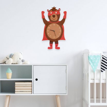 Horloge en bois ours