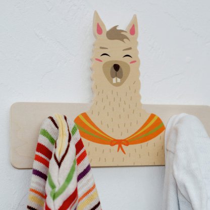 Porte manteau lama en bois